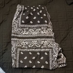 SHEIN Black and White Paisley Skirt